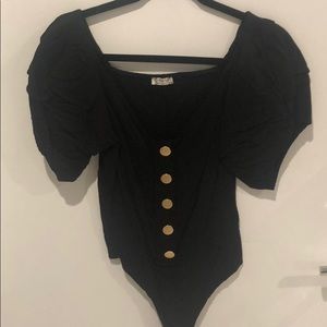 Free People Puff Sleeve Bodysuit